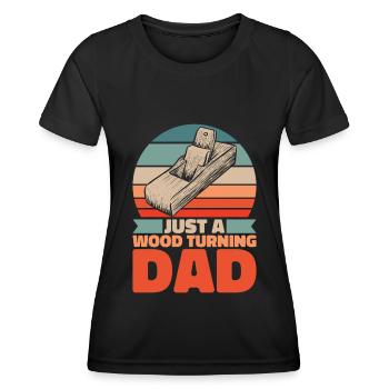 Tourneur sur bois Père - T-shirt sport Femme - noir - Devant - AI Model Female 172 light (172cm)
