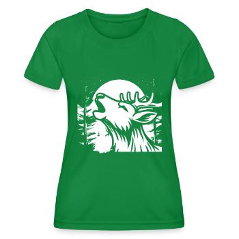 Cerf Lune Hurlement - T-shirt sport Femme - vert - Devant - AI Model Female 172 dark (172cm)