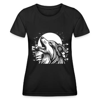 Berger Australien Lune Hurlement - T-shirt sport Femme - noir - Devant - AI Model Female 172 light (172cm)