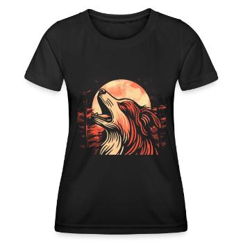 Berger Australien Lune Hurlement - T-shirt sport Femme - noir - Devant - AI Model Female 172 light (172cm)