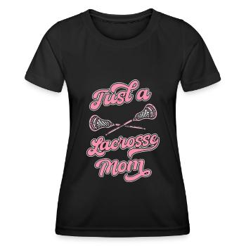 Lacrosse Just A Lacrosse Mom - T-shirt sport Femme - noir - Devant - AI Model Female 172 light (172cm)