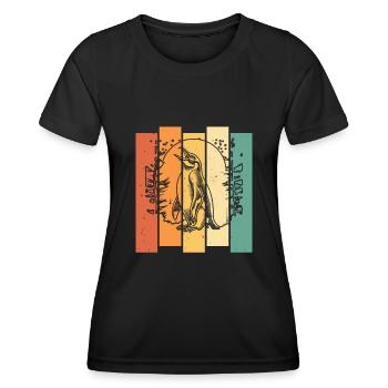 Pingouin Lune Hurlement - T-shirt sport Femme - noir - Devant - AI Model Female 172 light (172cm)
