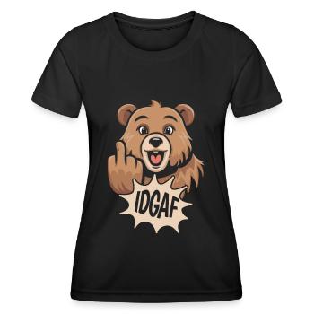 Bear Brown Bear Idgaf - Women's Functional T-Shirt - black - Front - AI Model Female 172 light (172cm)