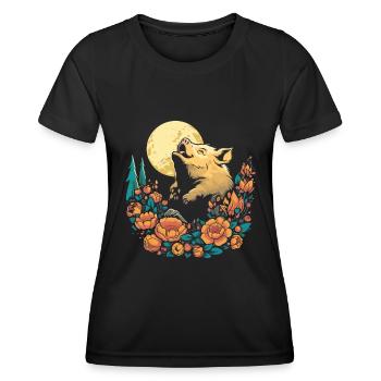 Pig Farmer Wild Flowers Floral Moon - Women's Functional T-Shirt - black - Front - AI Model Female 172 light (172cm)