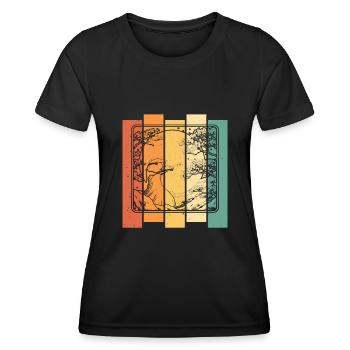Ente Japan Cherry Blossom Moon - Frauen Funktions-T-Shirt - Schwarz - Vorne - AI Model Female 172 light (172cm)