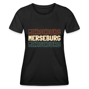 Ville allemande de Mersebourg, Saxe-Anhalt - T-shirt sport Femme - noir - Devant - AI Model Female 172 light (172cm)