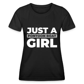 Pontonboot Just A Pontoon Boat Girl - Frauen Funktions-T-Shirt - Schwarz - Vorne - AI Model Female 172 light (172cm)