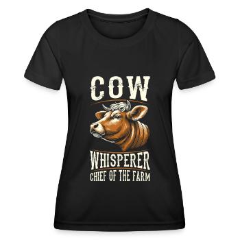 Éleveur de vaches, éleveur laitier, chef d’exploitation - T-shirt sport Femme - noir - Devant - AI Model Female 172 light (172cm)