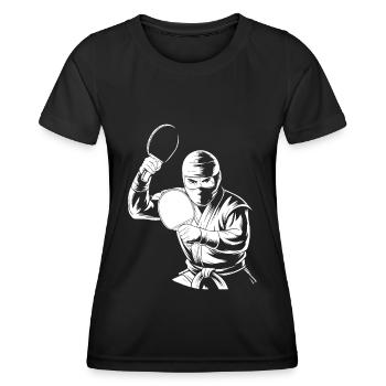 Table tennis Ping-pong Table tennis Ninja - Women's Functional T-Shirt - black - Front - AI Model Female 172 light (172cm)