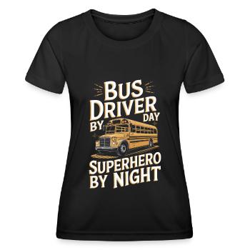 Bus Busfahrer - Frauen Funktions-T-Shirt - Schwarz - Vorne - AI Model Female 172 light (172cm)