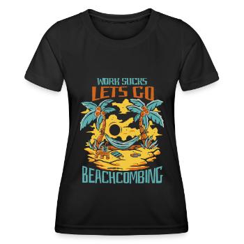 Beach combing - Women's Functional T-Shirt - black - Front - AI Model Female 172 light (172cm)