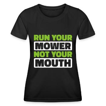 Lawn mower mowing - Women's Functional T-Shirt - black - Front - AI Model Female 172 light (172cm)