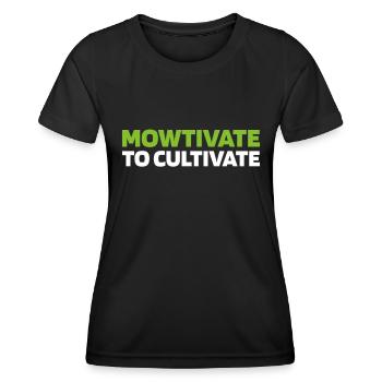 Lawn mower mowing - Women's Functional T-Shirt - black - Front - AI Model Female 172 light (172cm)