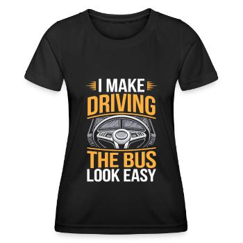 Chauffeur d’autobus - T-shirt sport Femme - noir - Devant - AI Model Female 172 light (172cm)
