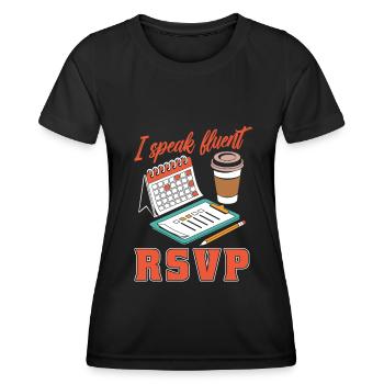 Organisateur d’événements - T-shirt sport Femme - noir - Devant - AI Model Female 172 light (172cm)