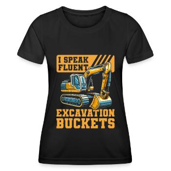 Excavator Operator - Women's Functional T-Shirt - black - Front - AI Model Female 172 light (172cm)
