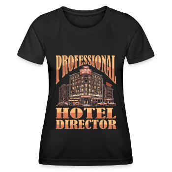 Direction de l’hôtel - T-shirt sport Femme - noir - Devant - AI Model Female 172 light (172cm)