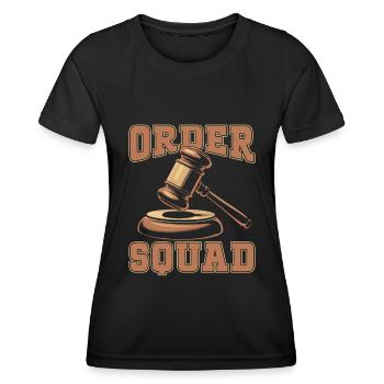 Huissier de Justice - T-shirt sport Femme - noir - Devant - AI Model Female 172 light (172cm)