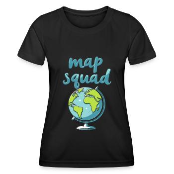 Géographie Géographe Kader - T-shirt sport Femme - noir - Devant - AI Model Female 172 light (172cm)