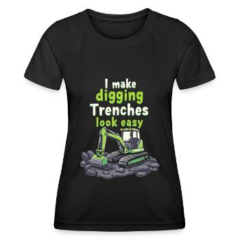 Opérateur d’excavatrice - T-shirt sport Femme - noir - Devant - AI Model Female 172 light (172cm)