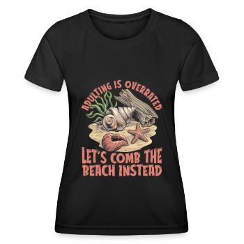 Beach combing - Women's Functional T-Shirt - black - Front - AI Model Female 172 light (172cm)