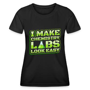 Assistant de laboratoire chimique - T-shirt sport Femme - noir - Devant - AI Model Female 172 light (172cm)