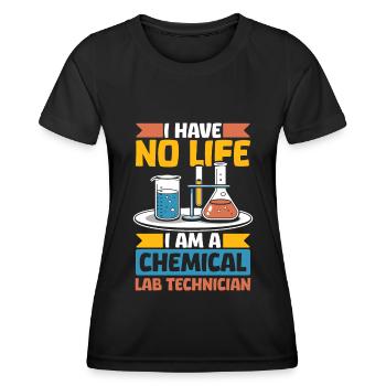 Assistant de laboratoire chimique - T-shirt sport Femme - noir - Devant - AI Model Female 172 light (172cm)