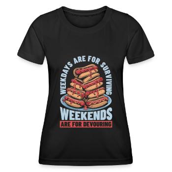Concours de nourriture - T-shirt sport Femme - noir - Devant - AI Model Female 172 light (172cm)
