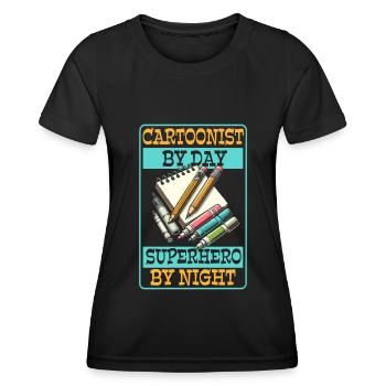 Dessinateur - T-shirt sport Femme - noir - Devant - AI Model Female 172 light (172cm)