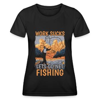 Pêche au filet Pêche - T-shirt sport Femme - noir - Devant - AI Model Female 172 light (172cm)