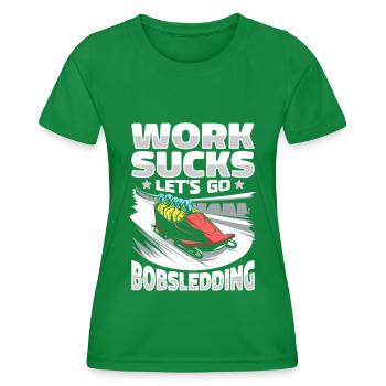 Bobfahren - Frauen Funktions-T-Shirt - Kelly Green - Vorne - AI Model Female 172 dark (172cm)