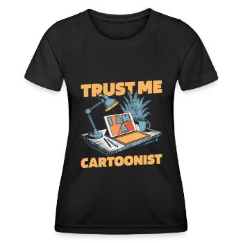 Dessinateur - T-shirt sport Femme - noir - Devant - AI Model Female 172 light (172cm)