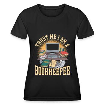 Buchhalter - Frauen Funktions-T-Shirt - Schwarz - Vorne - AI Model Female 172 light (172cm)