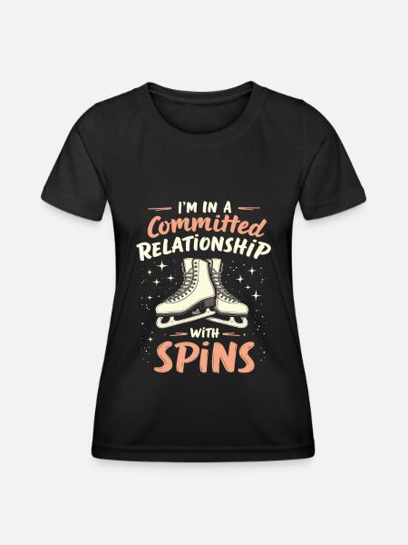 Eiskunstlauf Eiskunstläuferin - Frauen Funktions-T-Shirt - Schwarz