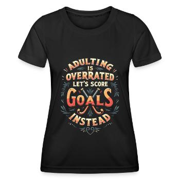 Feldhockey - Frauen Funktions-T-Shirt - Schwarz - Vorne - AI Model Female 172 light (172cm)
