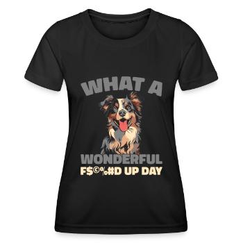 Berger Australien Fucked Up Day - T-shirt sport Femme - noir - Devant - AI Model Female 172 light (172cm)