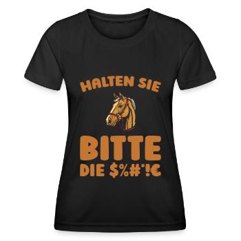 Cheval Equestre S’il vous plaît, gardez la bouche fermée - T-shirt sport Femme - noir - Devant - AI Model Female 172 light (172cm)