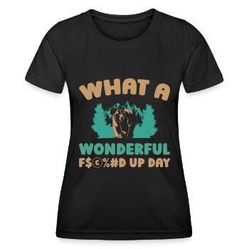 Bear Brown Bear Fucked Up Day - Women's Functional T-Shirt - black - Front - AI Model Female 172 light (172cm)