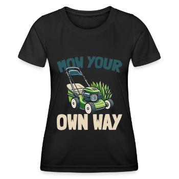 Lawn mower mowing - Women's Functional T-Shirt - black - Front - AI Model Female 172 light (172cm)