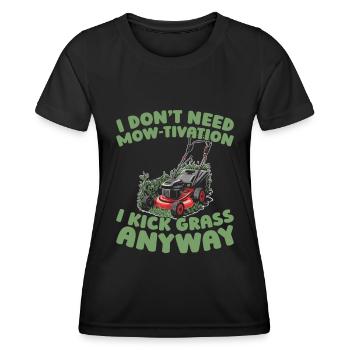 Lawn mower mowing - Women's Functional T-Shirt - black - Front - AI Model Female 172 light (172cm)