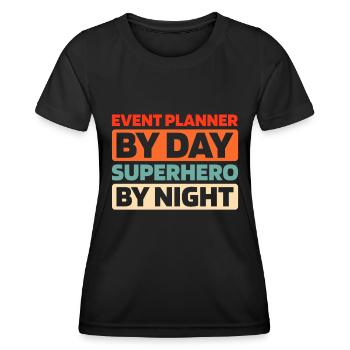 Organisateur d’événements - T-shirt sport Femme - noir - Devant - AI Model Female 172 light (172cm)