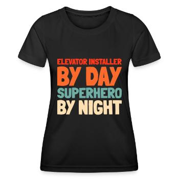 Installateur d’ascenseur - T-shirt sport Femme - noir - Devant - AI Model Female 172 light (172cm)
