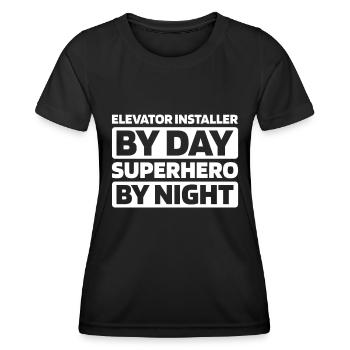 Installateur d’ascenseur - T-shirt sport Femme - noir - Devant - AI Model Female 172 light (172cm)