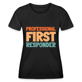 Rettungsdienst Sanitäter Rettungssanitäter - Frauen Funktions-T-Shirt - Schwarz - Vorne - AI Model Female 172 light (172cm)