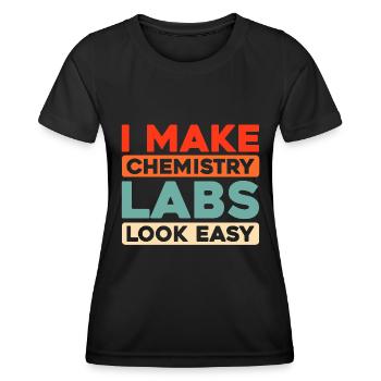 Assistant de laboratoire chimique - T-shirt sport Femme - noir - Devant - AI Model Female 172 light (172cm)