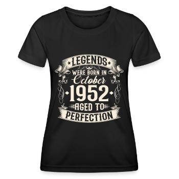 Octobre Né en 1952 Legends Anniversaire - T-shirt sport Femme - noir - Devant - AI Model Female 172 light (172cm)
