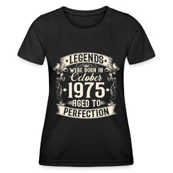 Octobre Né en 1975 Légendes Anniversaire - T-shirt sport Femme - noir - Devant - AI Model Female 172 light (172cm)