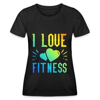 J’adore le fitness - T-shirt sport Femme - noir - Devant - AI Model Female 172 light (172cm)