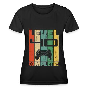 40e anniversaire niveau 40 Complete Retro Fun Gamer - T-shirt sport Femme - noir - Devant - AI Model Female 172 light (172cm)