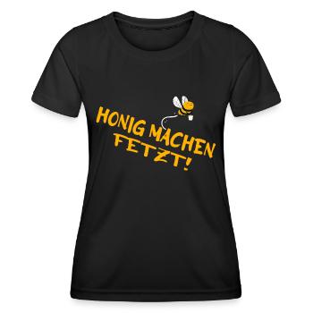 imker - honig machen fetzt - Frauen Funktions-T-Shirt - Schwarz - Vorne - AI Model Female 172 light (172cm)